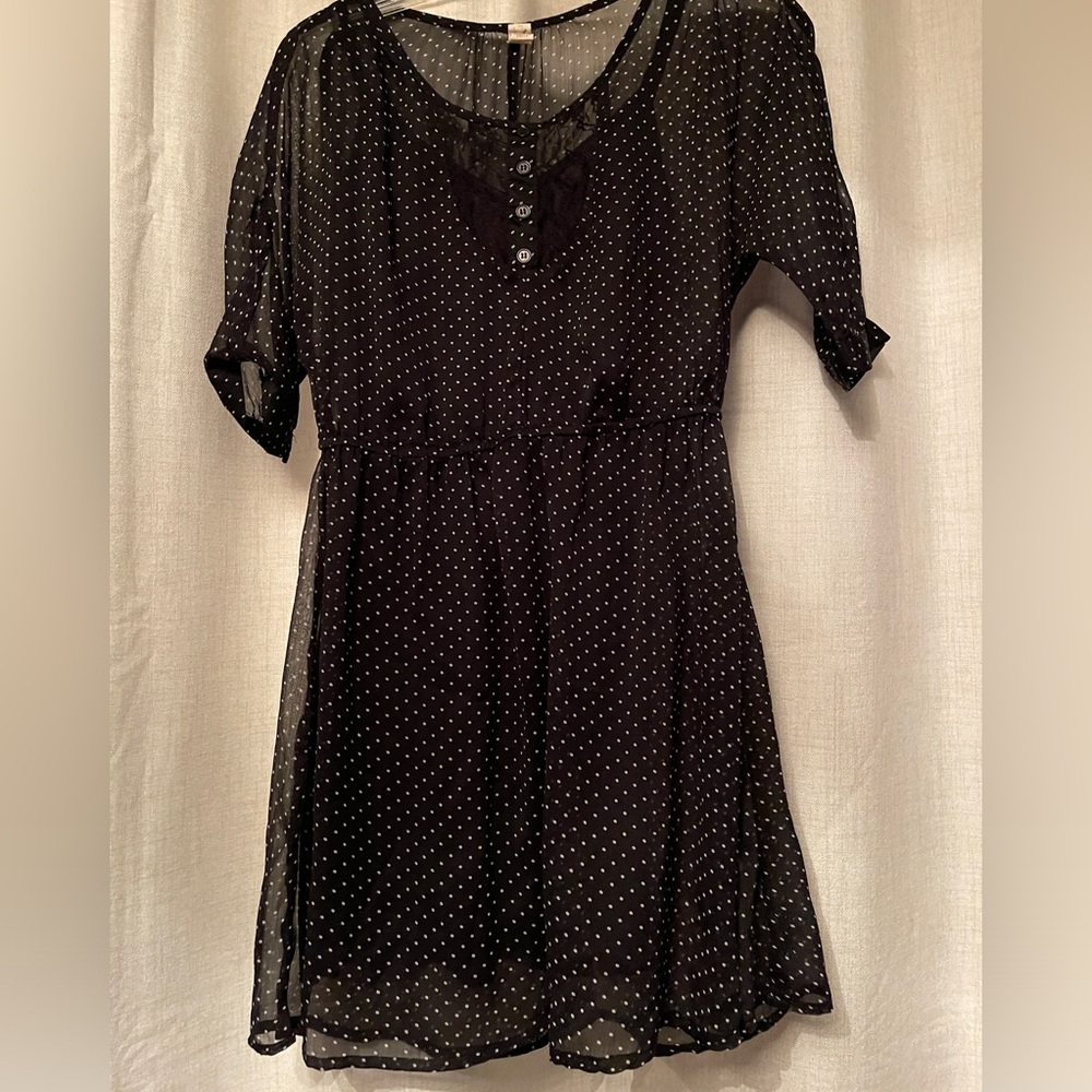 Sound and matter sheer black and white polka dot dress.  Size M